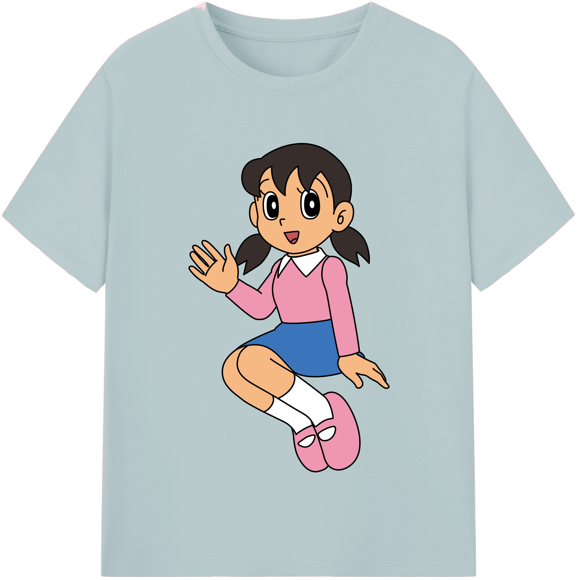 （画像用） ドラえもん みなもと しずか Doraemon Shizuka Minamoto 綿100％半袖Tシャツ（フロントプリント）